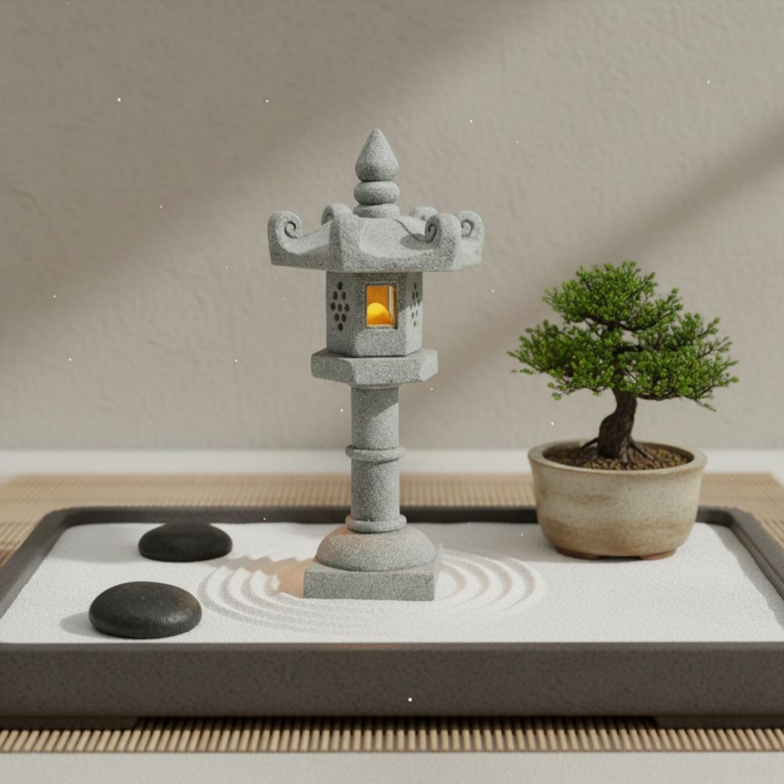 Miniature Stone Lantern Antiqu - đánh giá và giá Bonsai Garden Usa