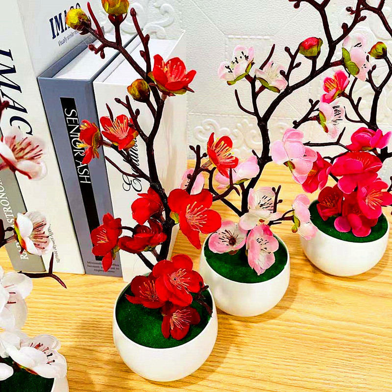 Simulation Plum Flower Pot Pla - đánh giá và giá Bonsai Garden Zen