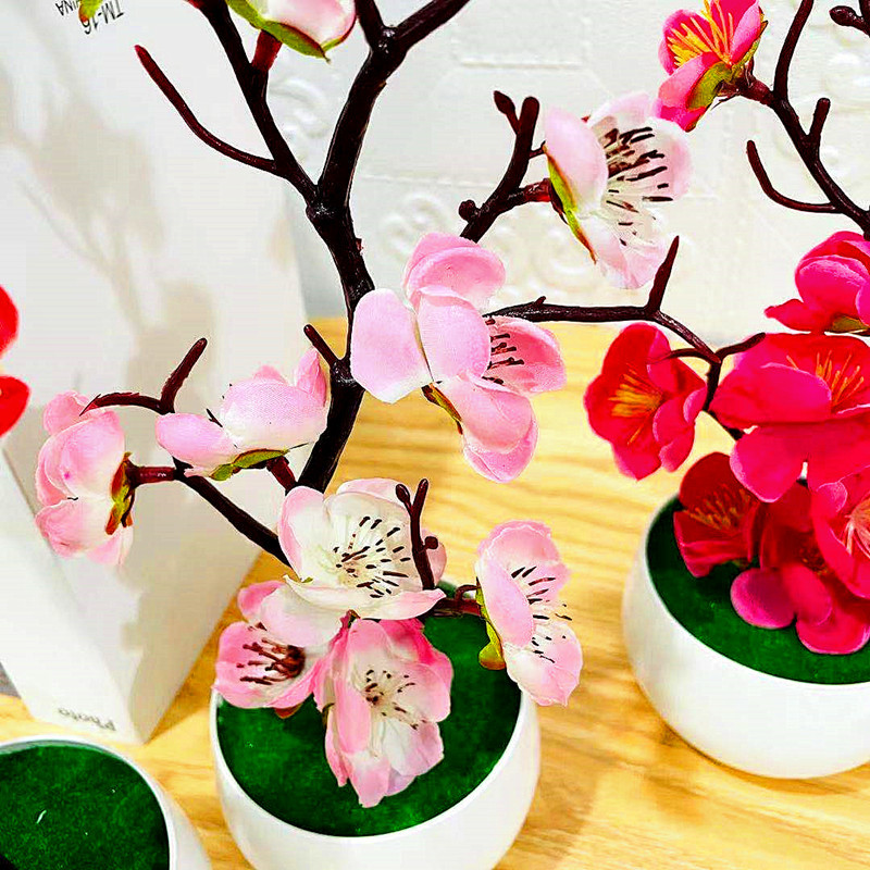 Simulation Plum Flower Pot Pla - đánh giá và giá Bonsai Garden Zen