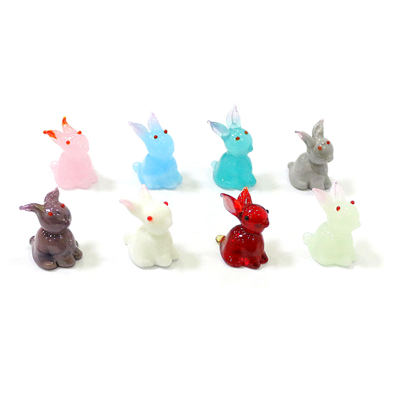 2pcs Mini Glass Bunny Figurine - đánh giá và giá Bonsai Garden Table