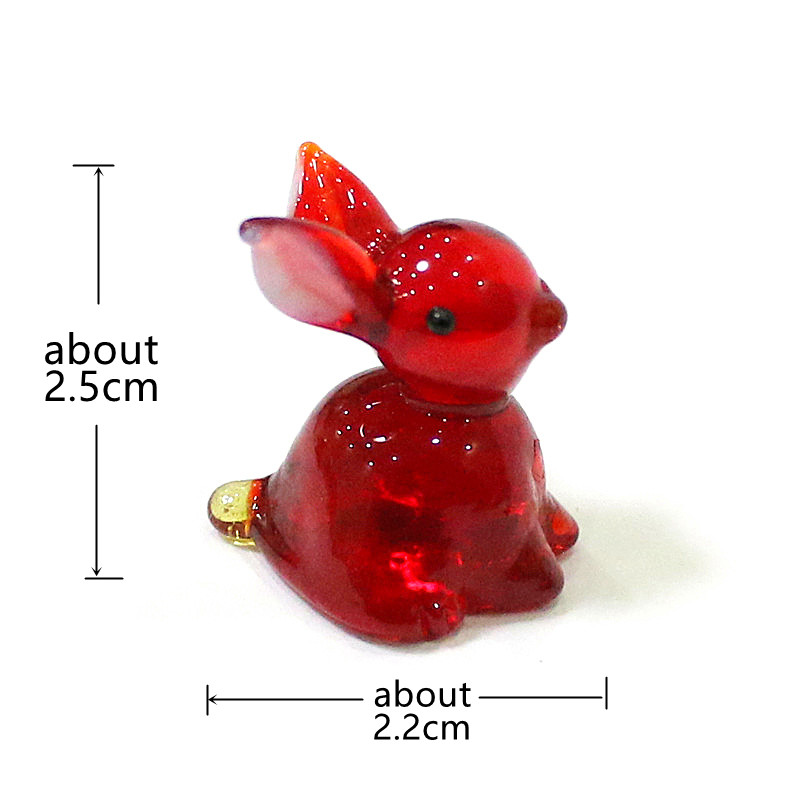 2pcs Mini Glass Bunny Figurine - đánh giá và giá Bonsai Garden Table