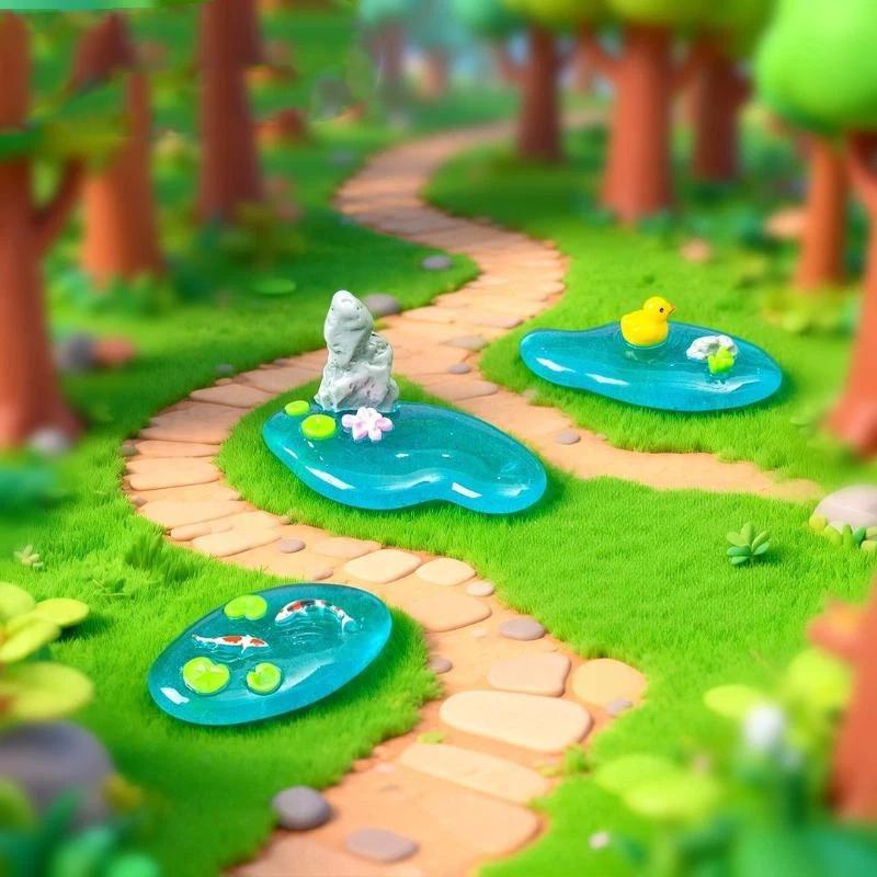 Mini Resin Pond Ornaments With - đánh giá và giá Bonsai Garden With Koi Pond